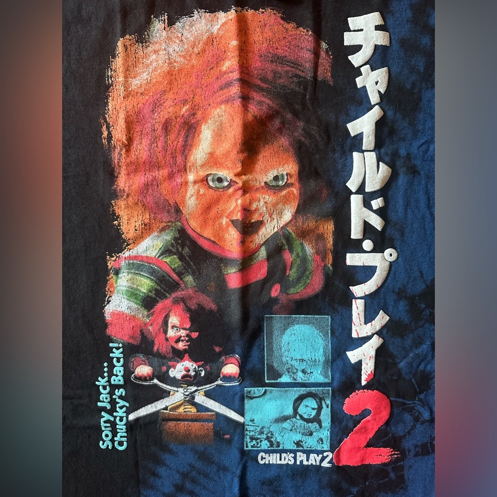 🆕 NWT Child's Play Chucky Tie-Dye T-Shirt size medium Hot Topic - Picture 3 of 7